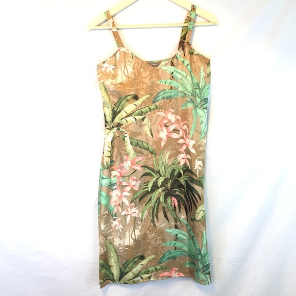 Tommy Bahama 100% Silk Slip Dress Tropical Floral - Picture 1 of 8